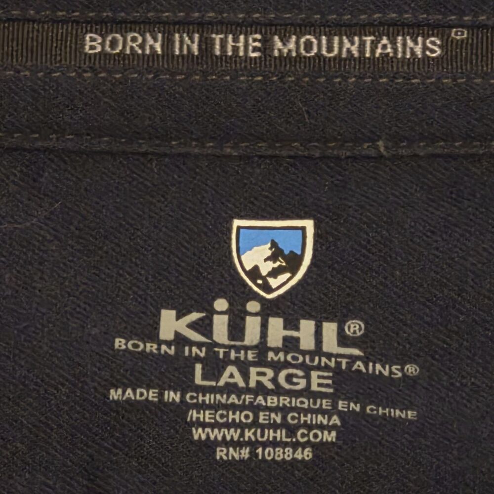 Kuhl Descendr Flannel Shirt Men's Size Large Dark Gray Long Sleeve Pockets 7244 - Picture 4 of 5